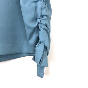 Ann Taylor Factory Tops - Ann Taylor Blue Blouse with Drawstring Sides Ann Taylor Factory Tops - Ann Taylor Blue Blouse with Drawstring Sides